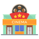 Icon indicating the presence of a cinema or entertainment area.